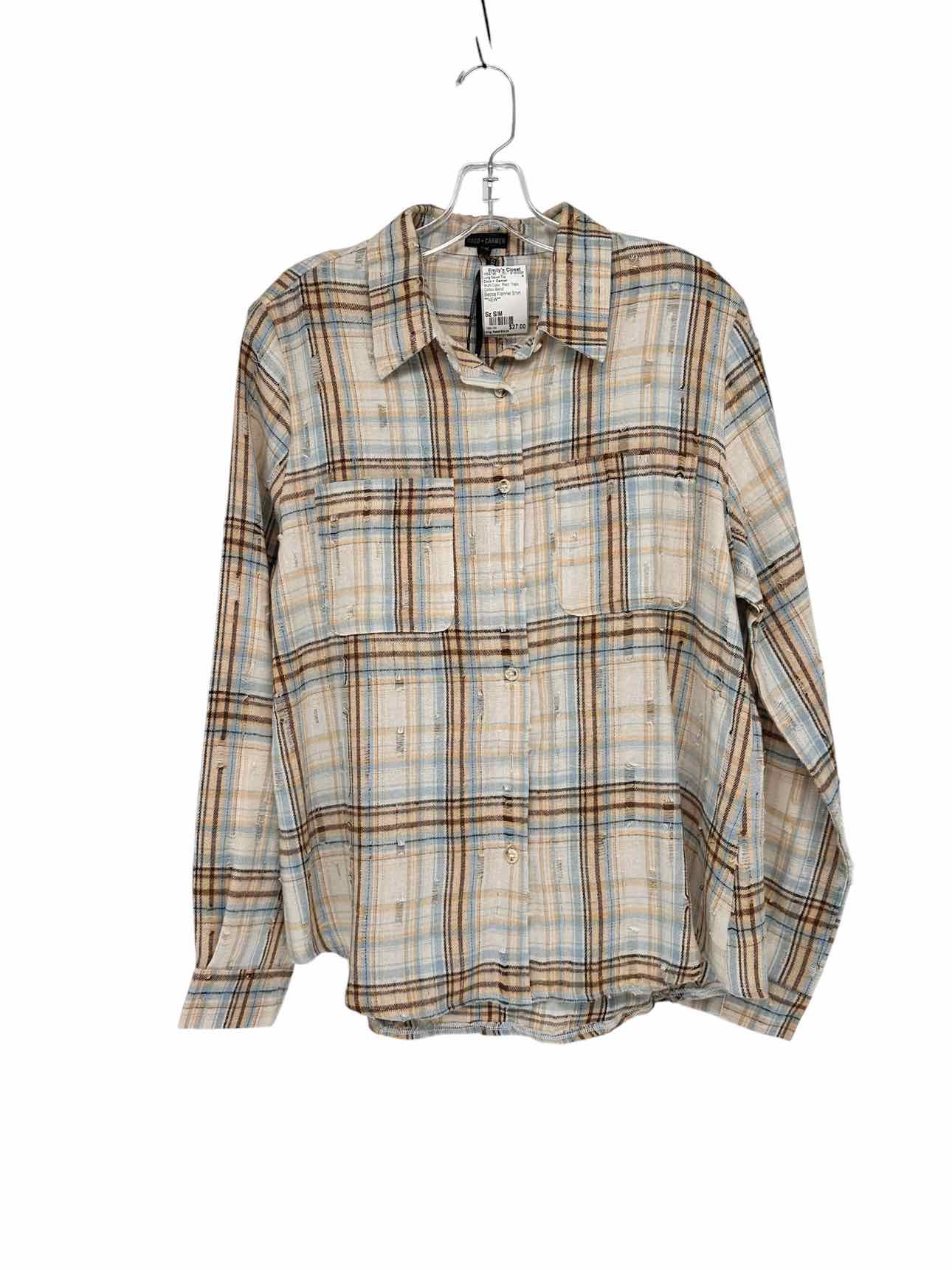 Coco +  Carmen Multi-Color Becca Flannel Shirt  Size S/M **NEW**