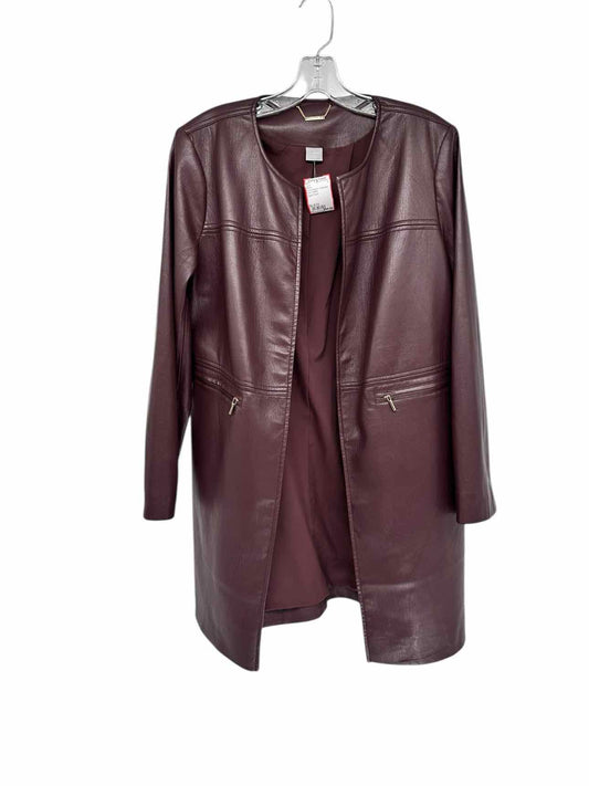 Chicos Cherry Brown Open Front Jacket Size 8/10