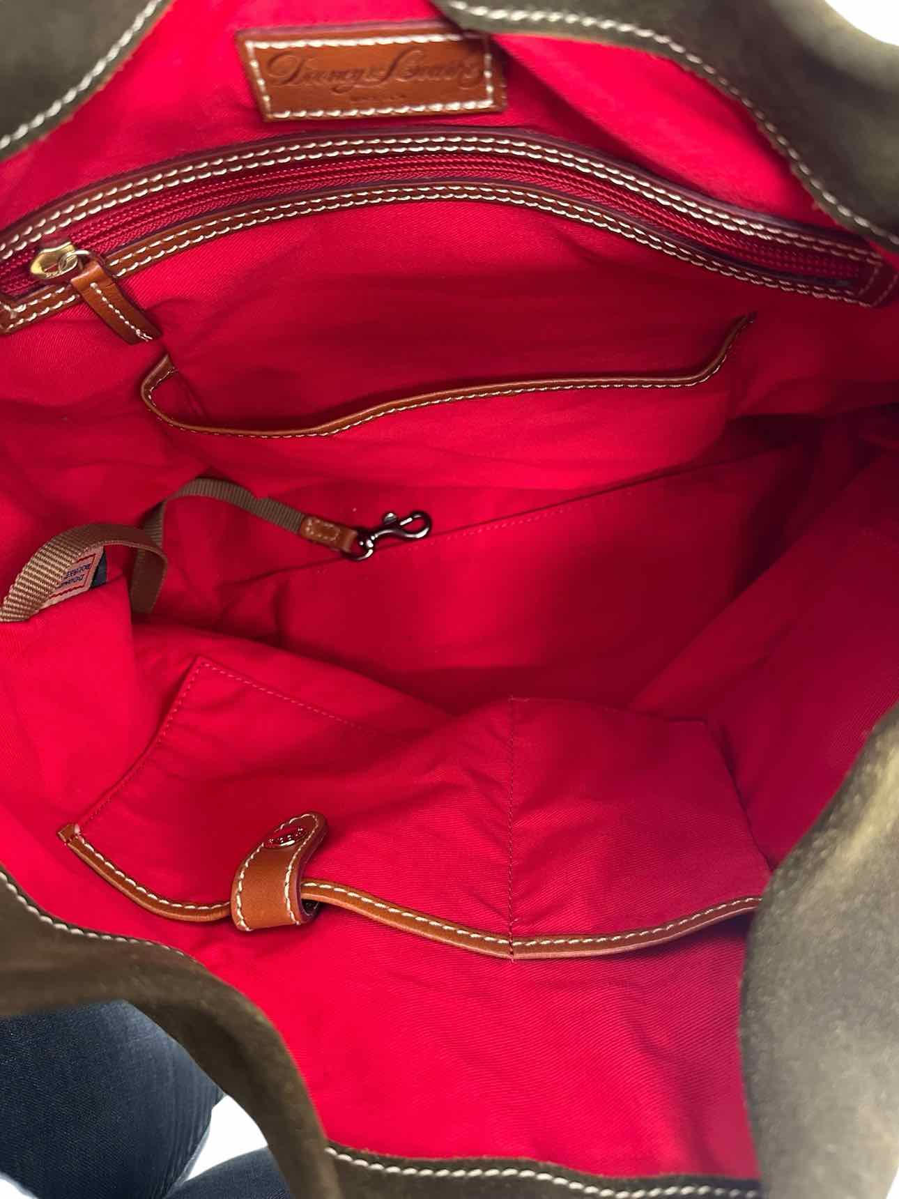 Dooney & Bourke Belvedere Logo Lock Olive Suede Hobo