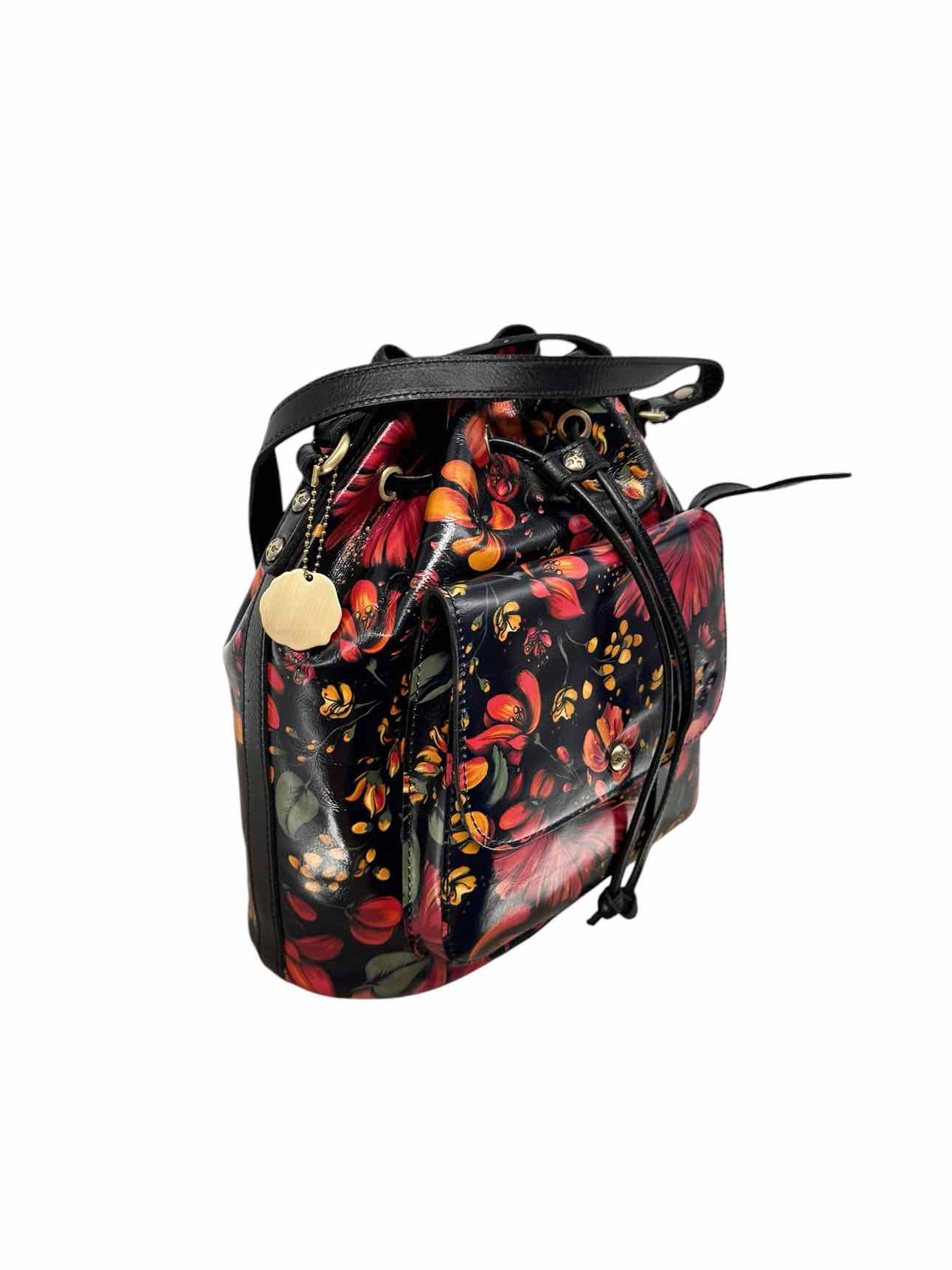 Patricia Nash Sabrina Tropical Escape Drawstring Multi-Color Leather Bucket Bag **NEW**