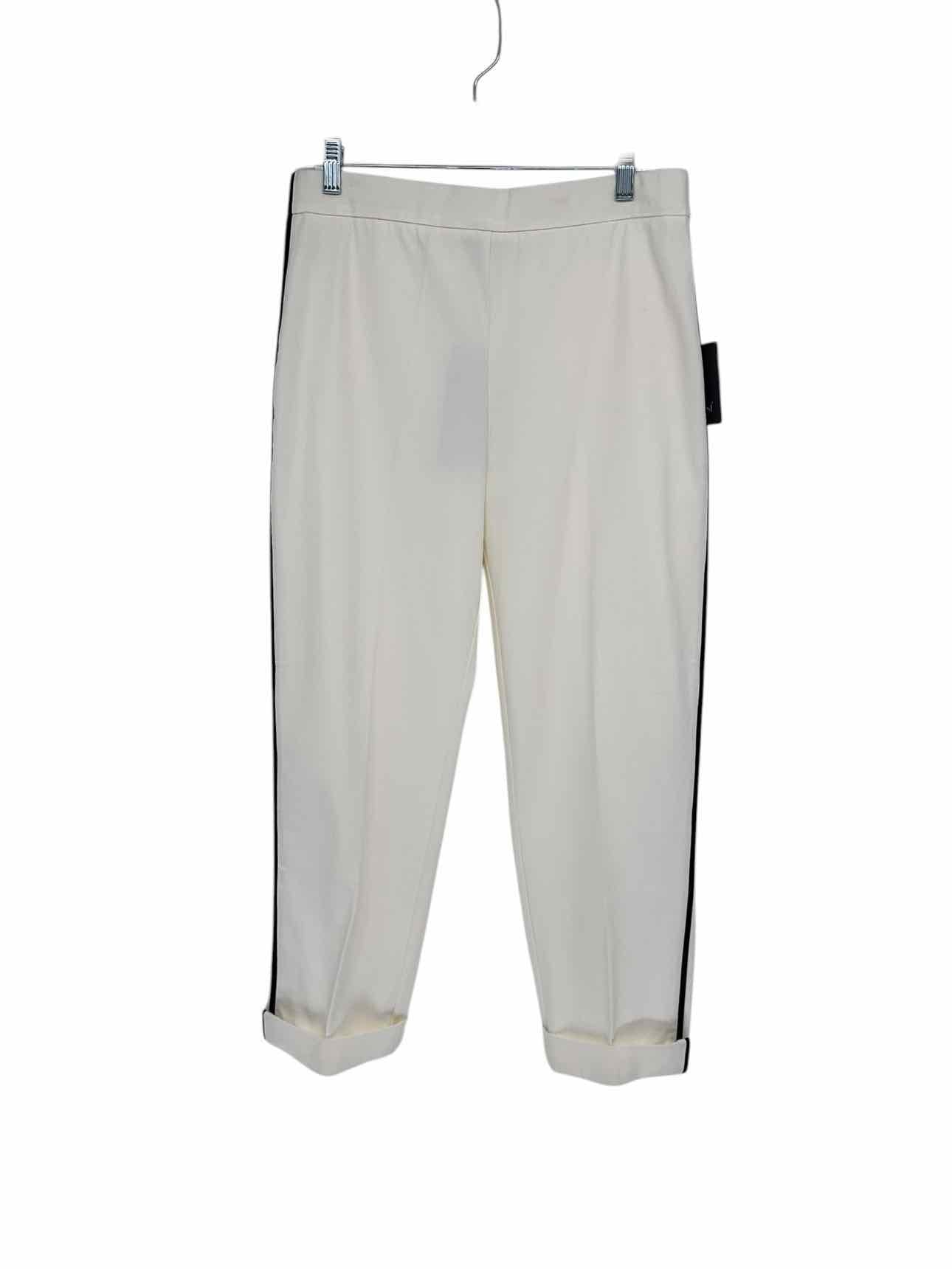 Lysse Camilla Side Stripe Ankle Pants Cream Size L **NEW**