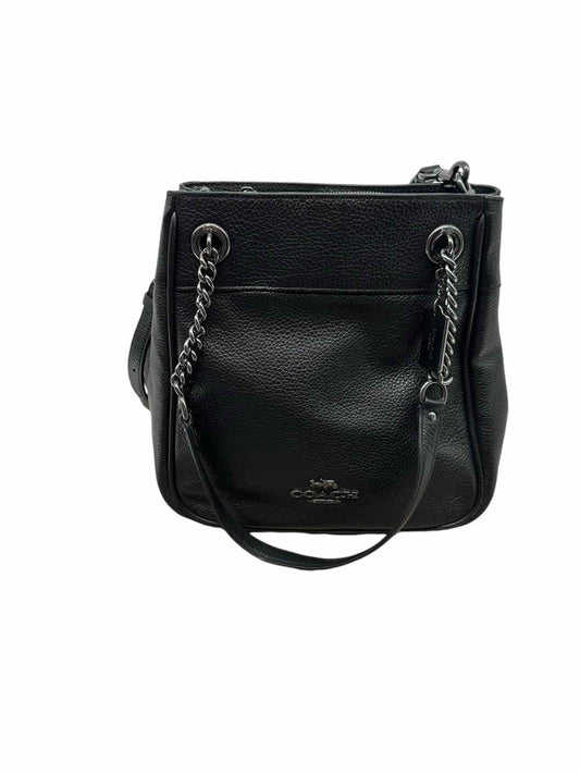 Coach Black Leather Cammie Chain Bucket Bag