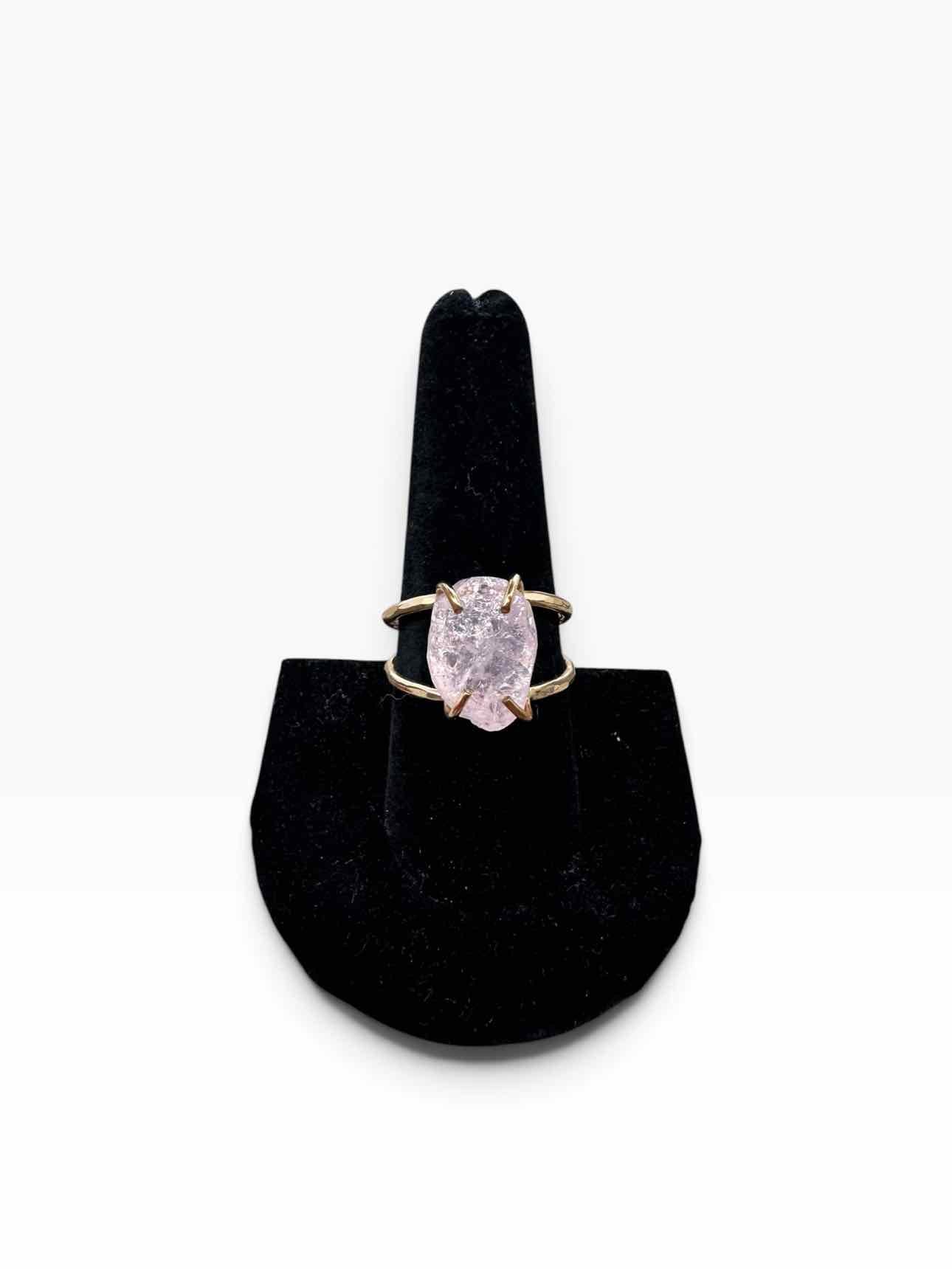 Kendra Scott Rose Quarts Double Band Statement Ring Size 9