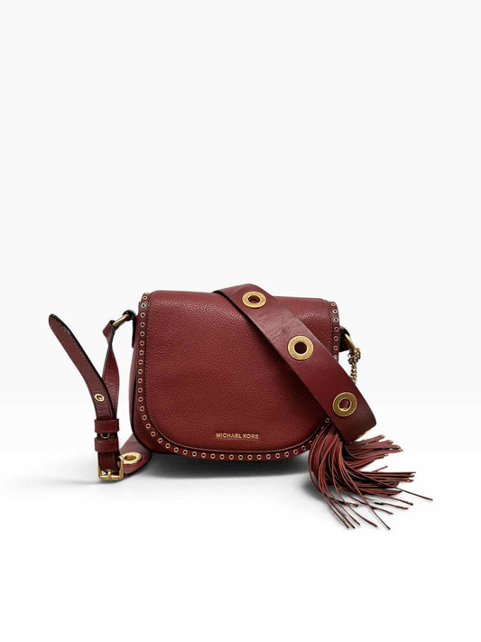 Michael Kors Brick Red Brooklyn Medium Saddle Bag