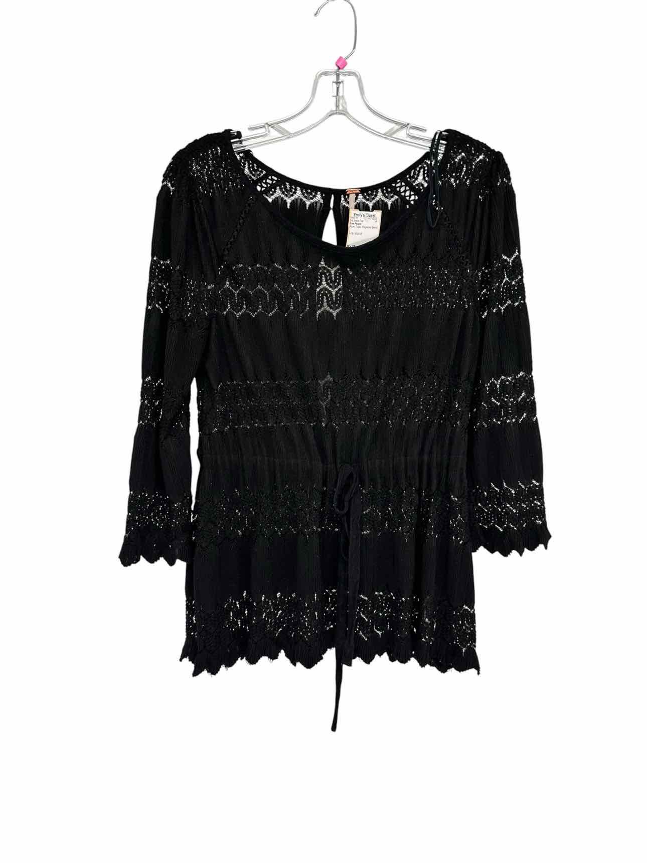 Free People Plum Size M 3/4 Sleeve Top