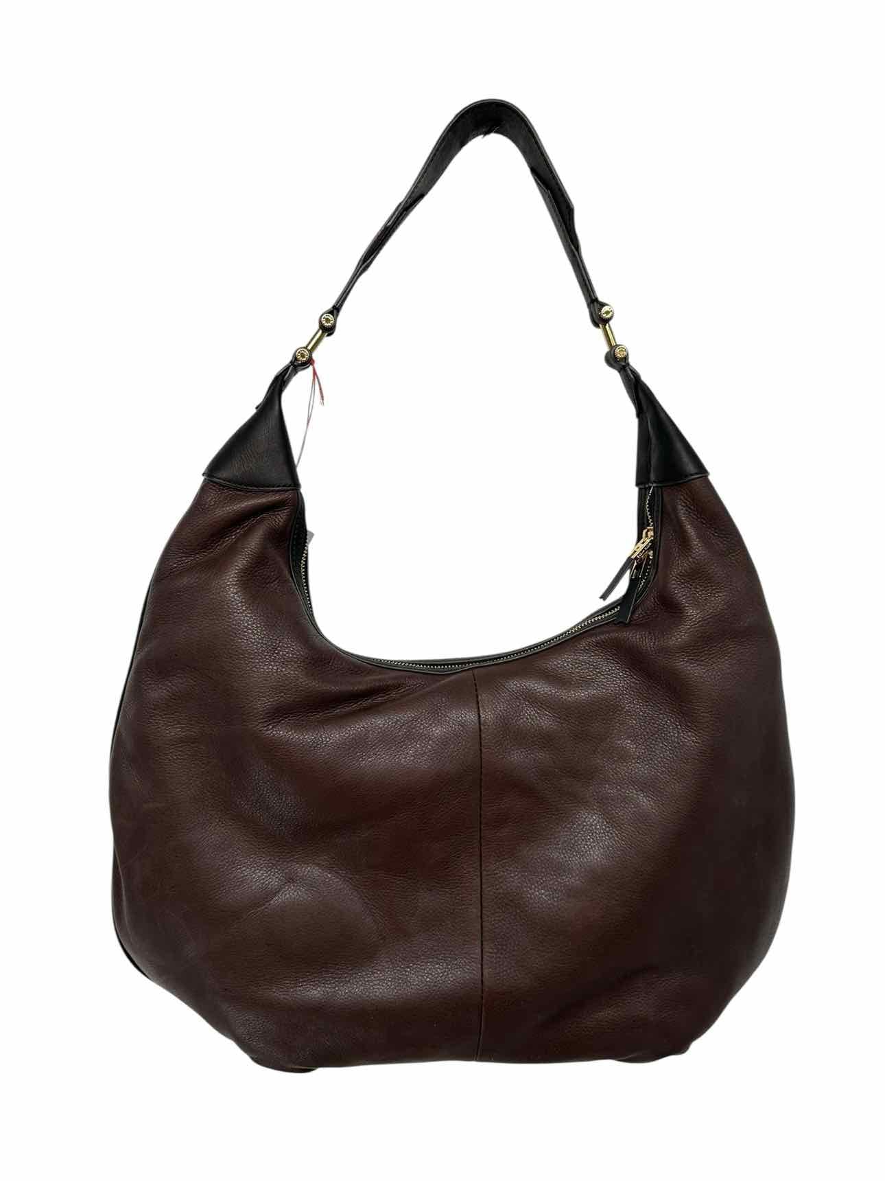 India Hicks Brown Leather Large Hobo **NEW**