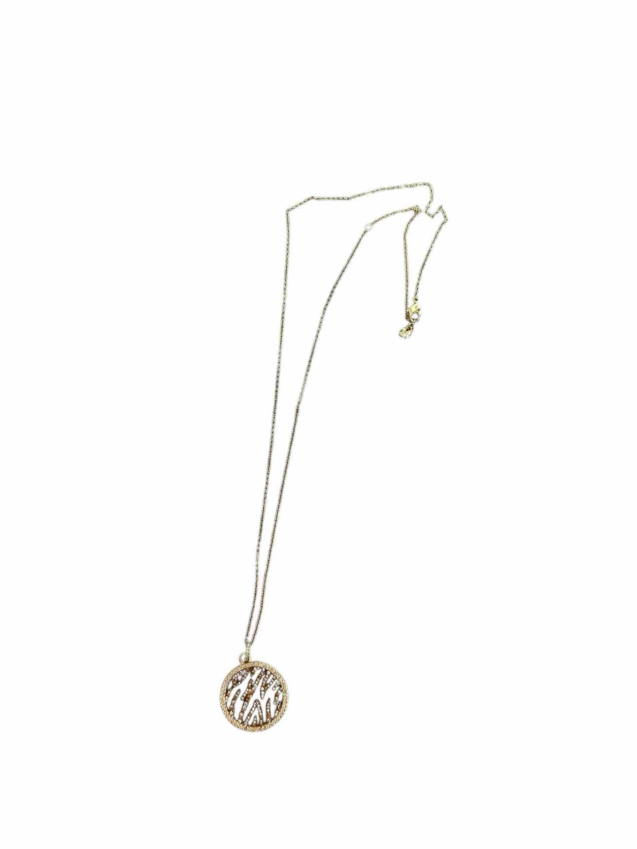 Crystal Swarovski Double Sided Medallion Pendent Gold Plated Necklace