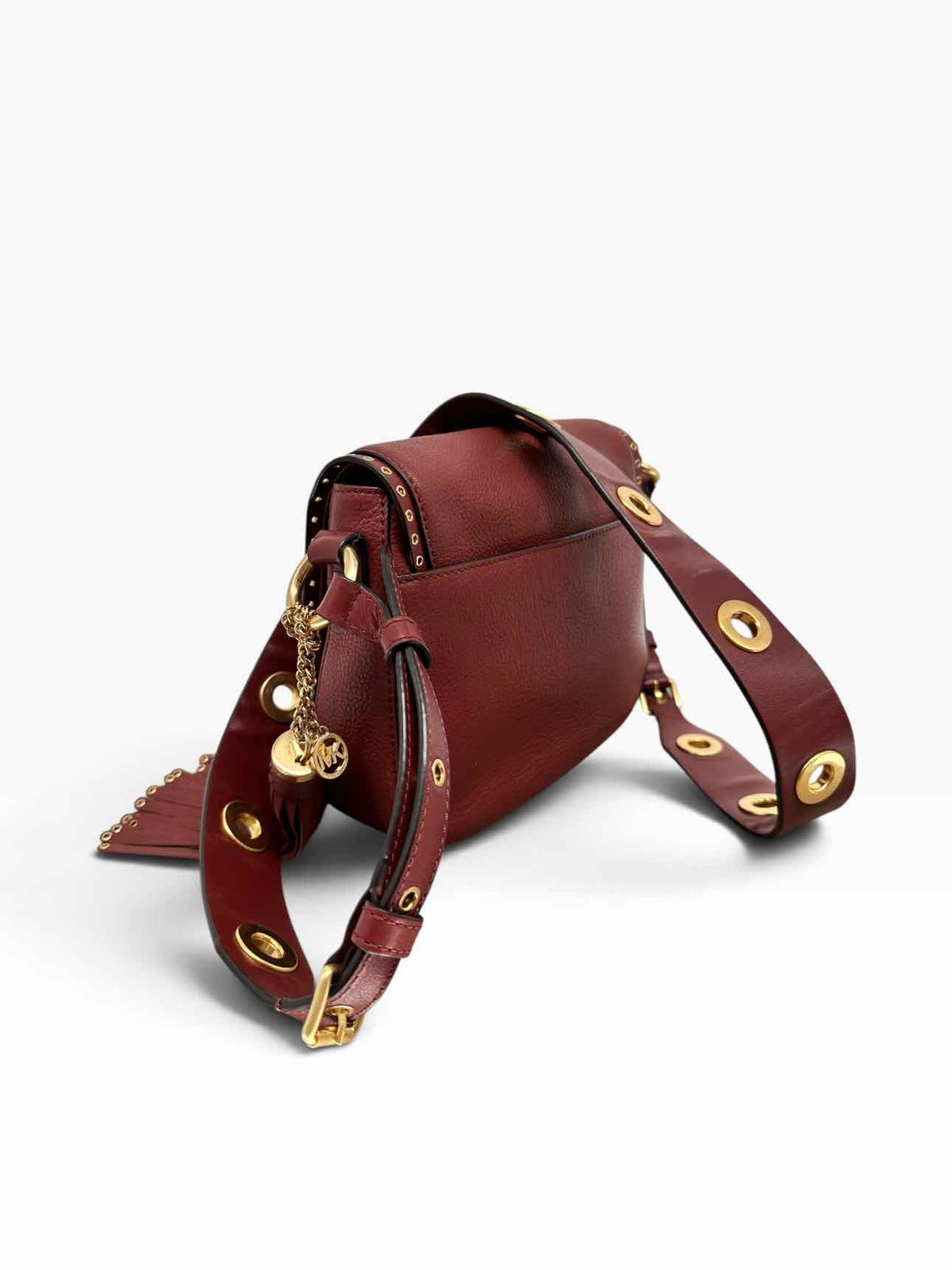 Michael Kors Brick Red Brooklyn Medium Saddle Bag