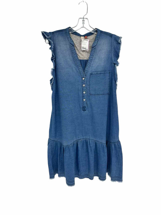 Anthropologie Pilcro Blue Cap Sleeve Dress Size M
