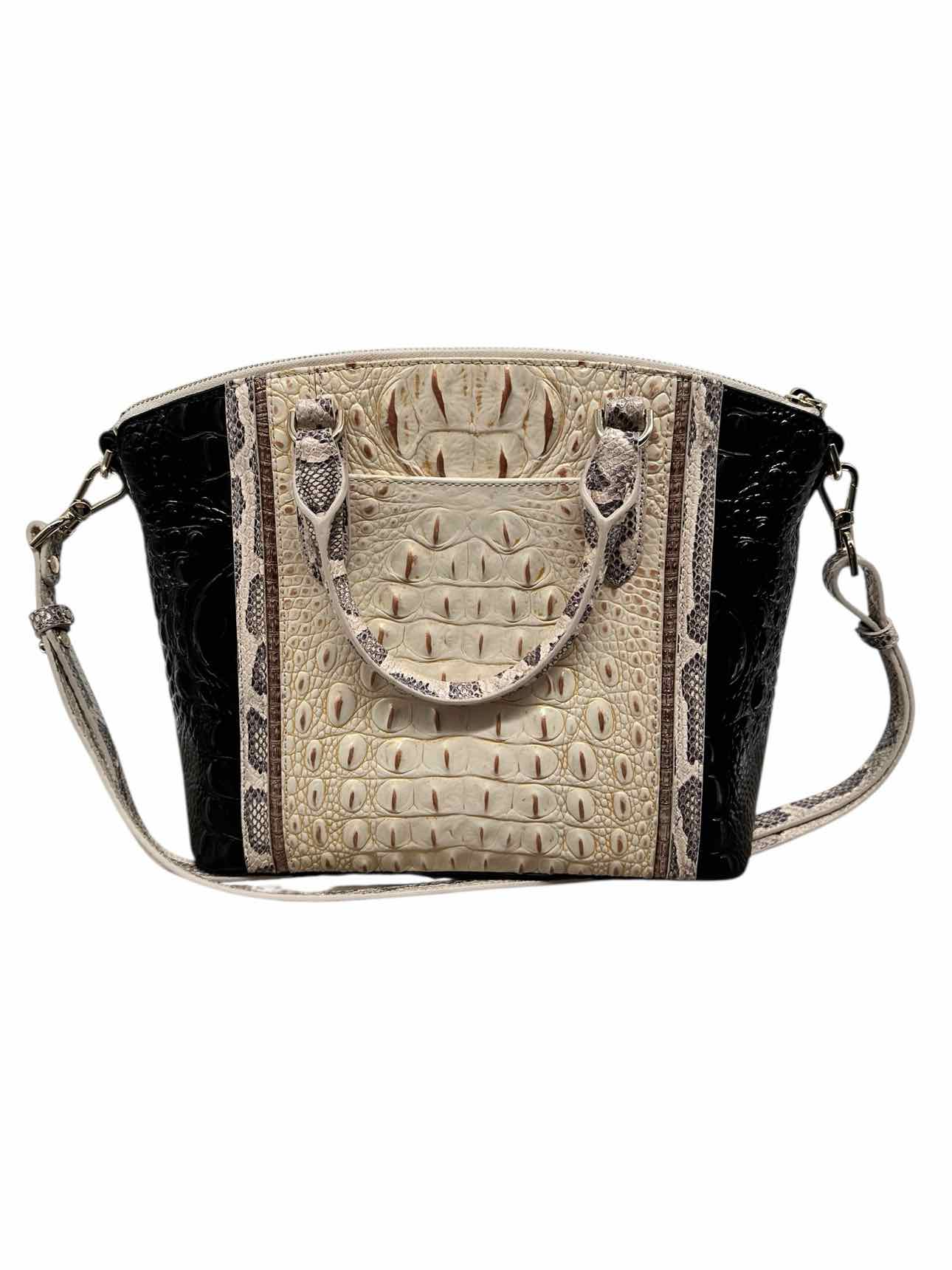 Brahmin Duxbury Rockville in Ivory Iquana Leather Satchel **AS IS**