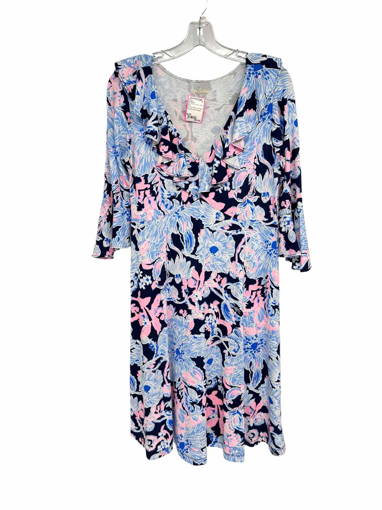 Lilly Pulitzer Stirling Dress in Bright Navy Amore Please Size M