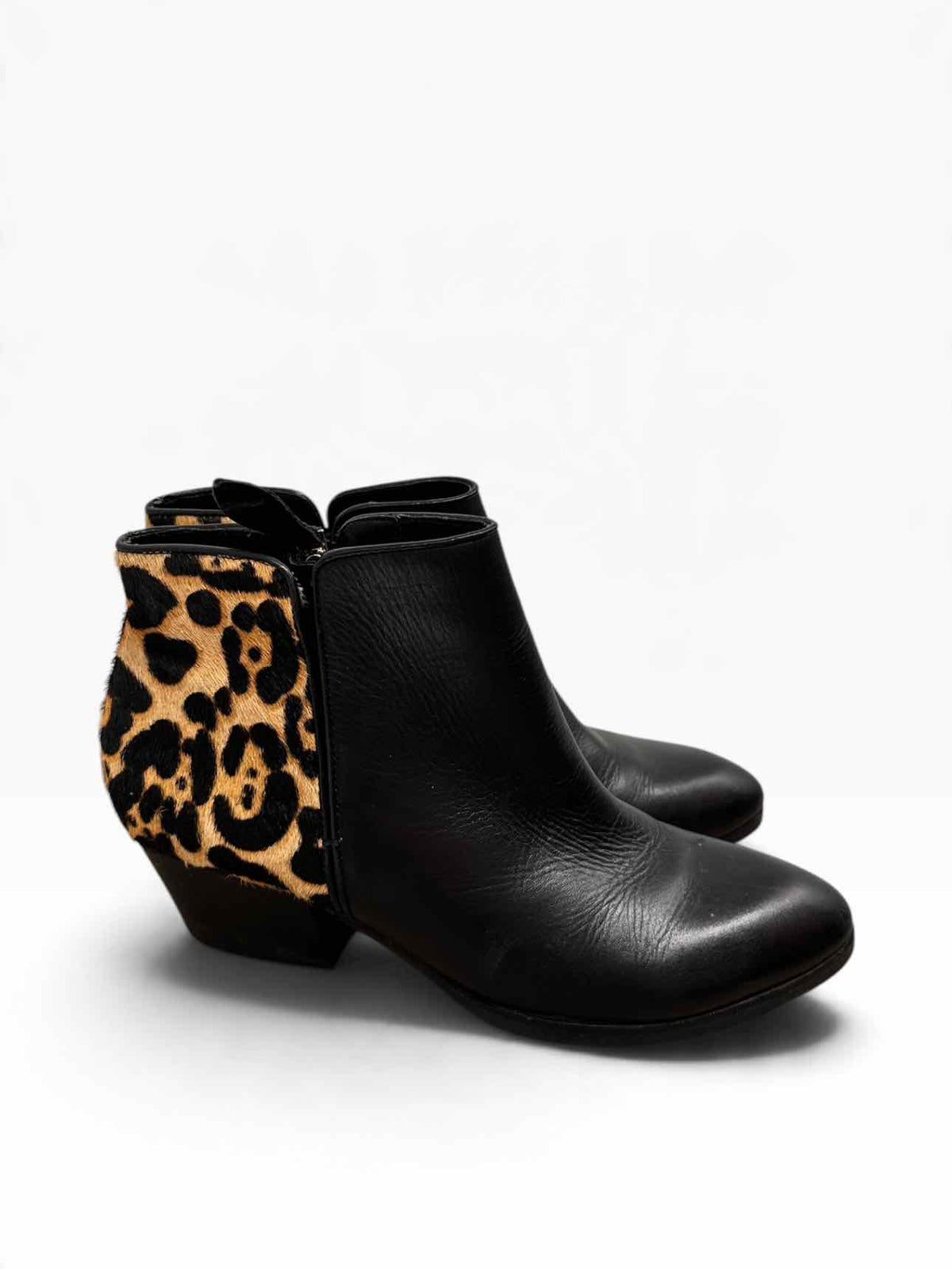 Franco Sorto Black Quasar Bootie w/ Calf Hair Shoe Size 6