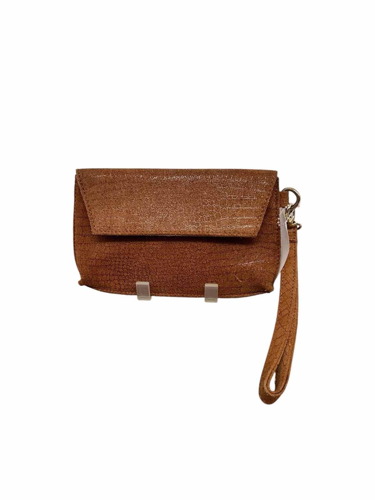 Anthropologie Llani Tan Suede Wristlet