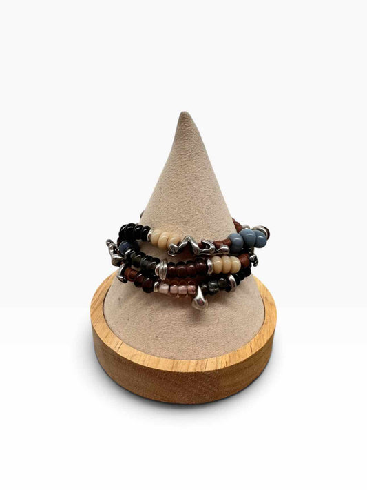 Uno de 50 Kaa Leather & Bead Bracelet