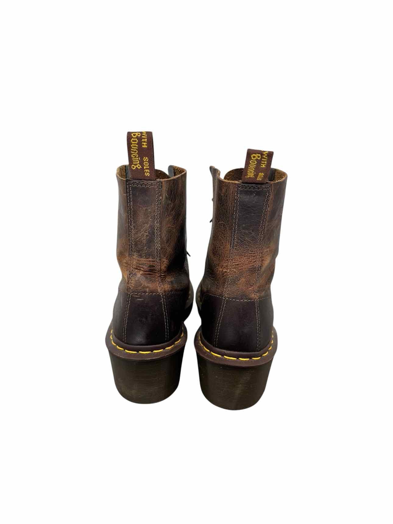 Dr. Martens 1460 Crazy Horse Lace Up Brown Boots Shoe Size 9