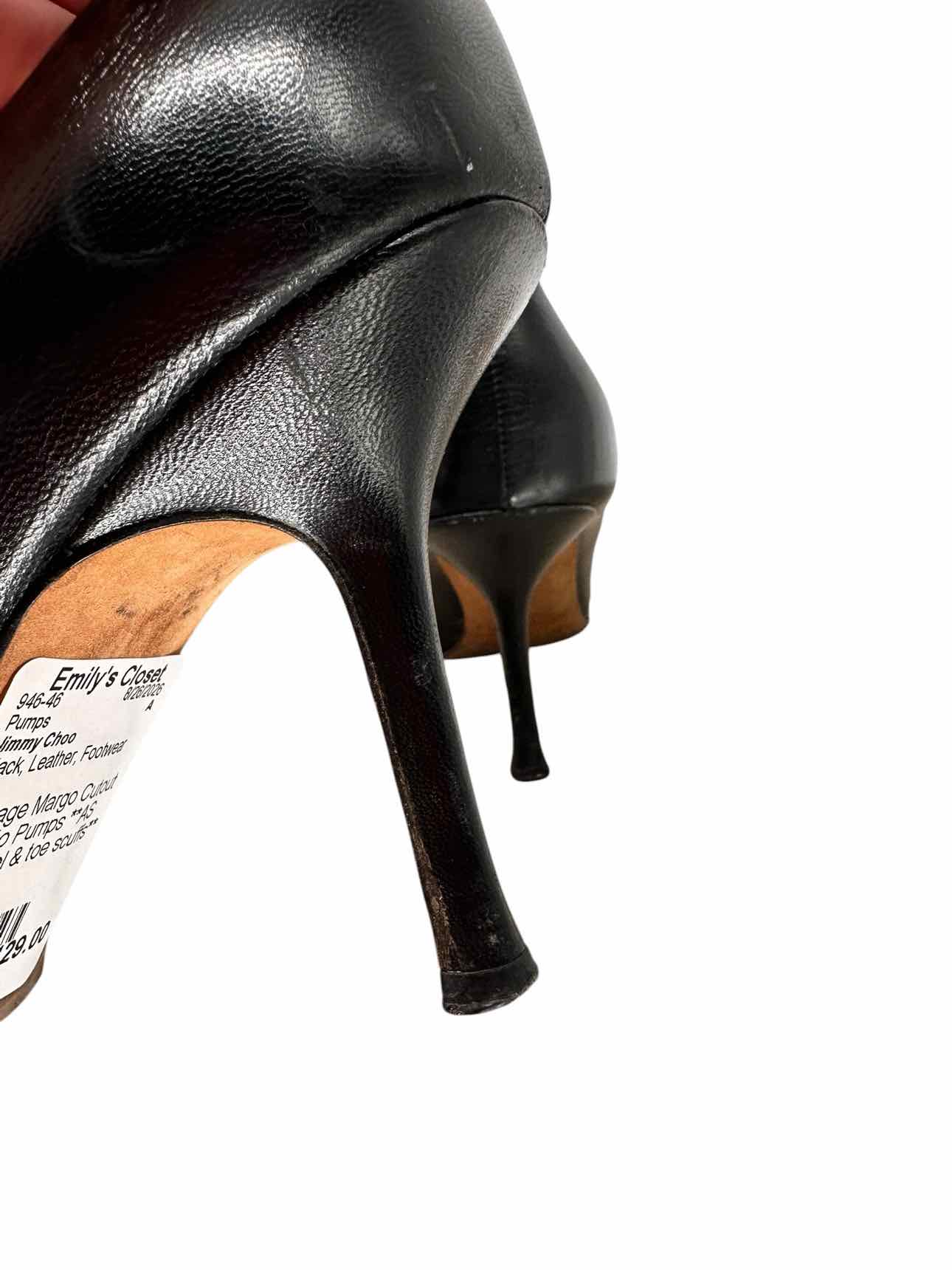 Jimmy Choo Black Vintage Margo Cutout Stiletto Pumps Shoe Size 10 **AS IS**
