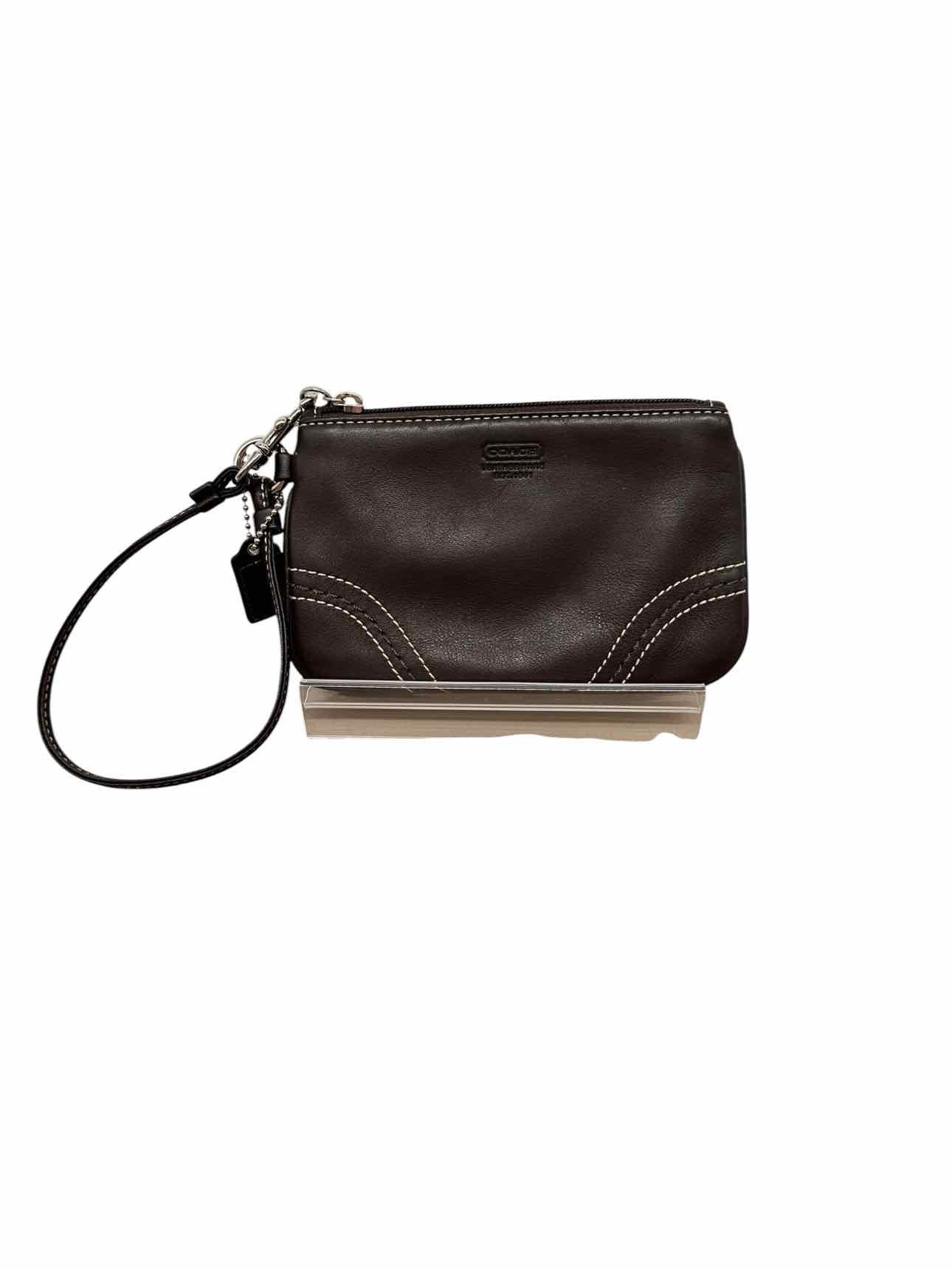 Coach Brown Leather Wristlet