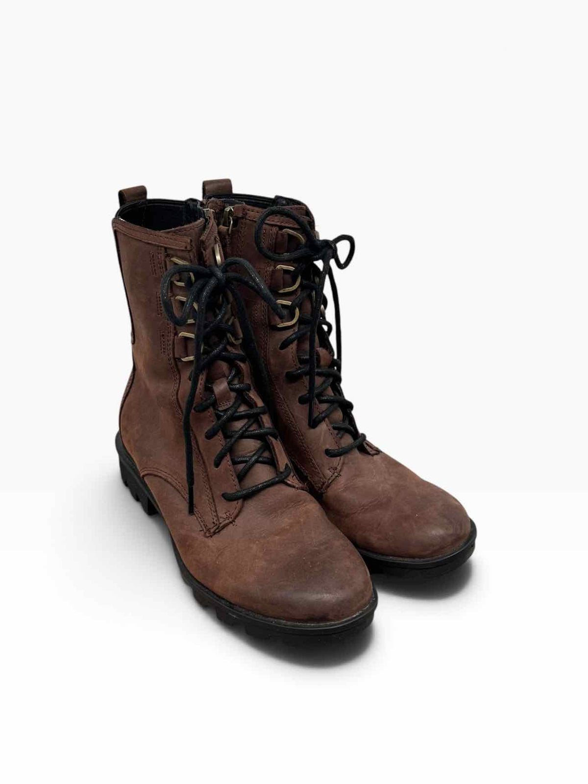 Sorel Phoenix Lace Up Combat Boot Brown Shoe Size 8