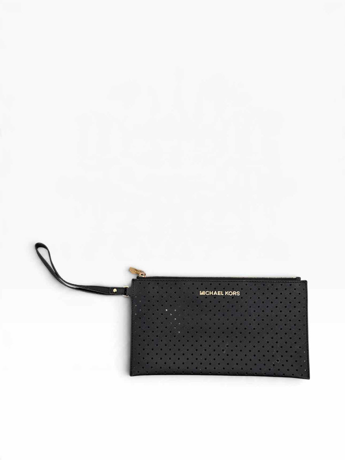 Michael Kors Black Leather Wristlet