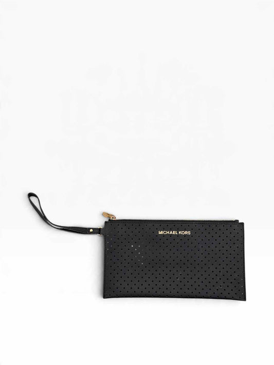 Michael Kors Black Leather Wristlet