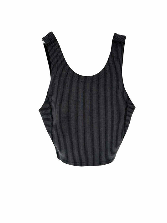 Lululemon Charcoal Ribbed Softstream Cropped Tank Top Size 2