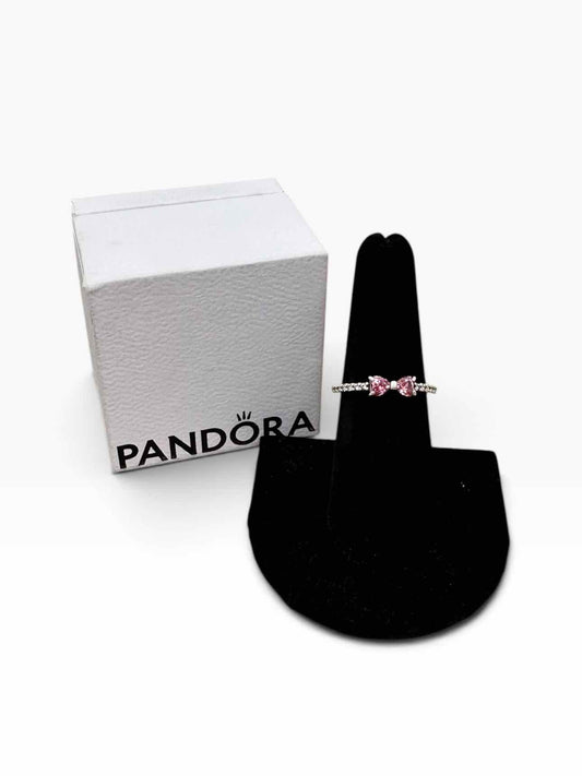 Pandora Sparkling Pink Bow Ring Size 7