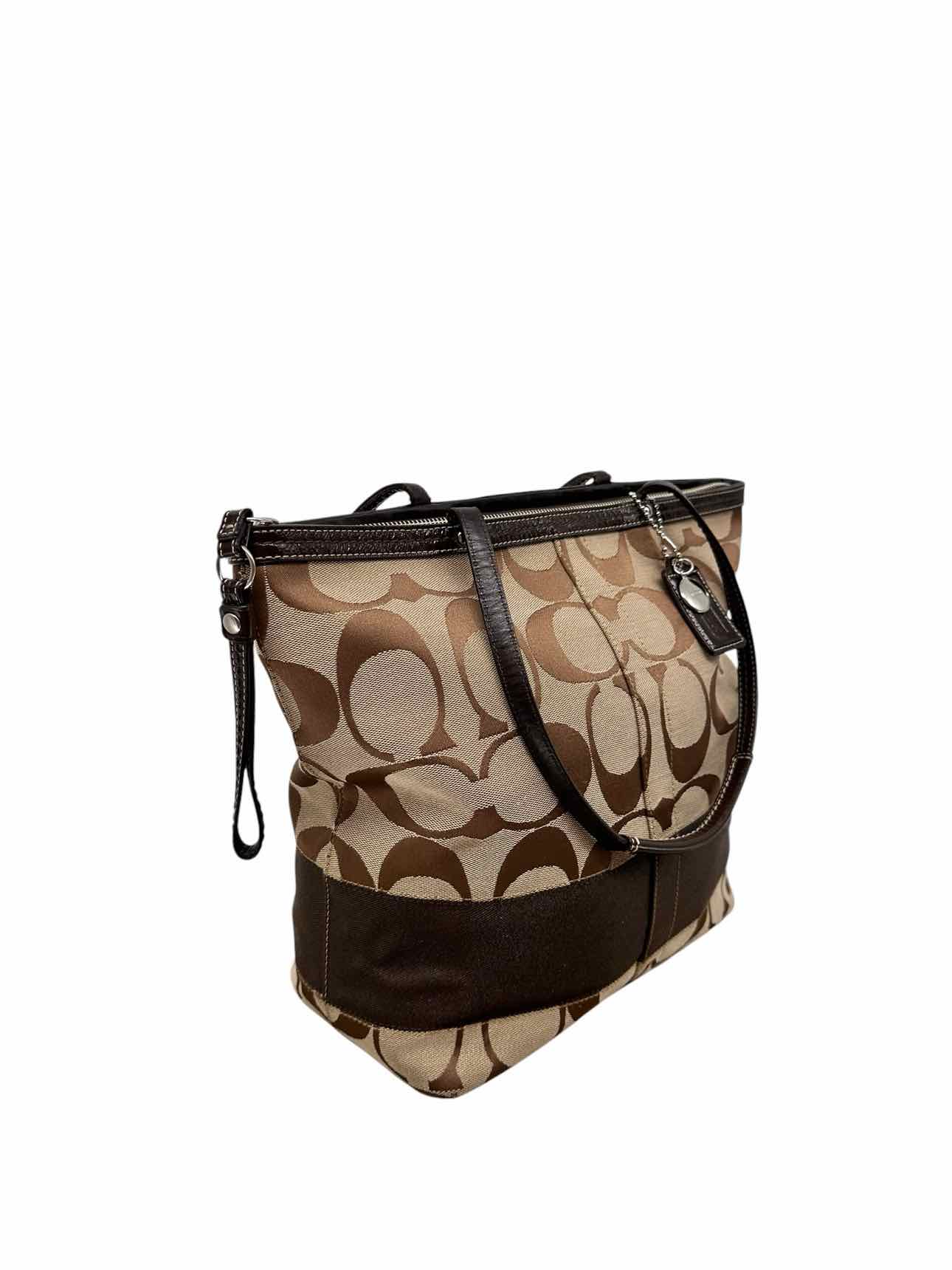 Coach Signature Tote Brown Canvas Tote