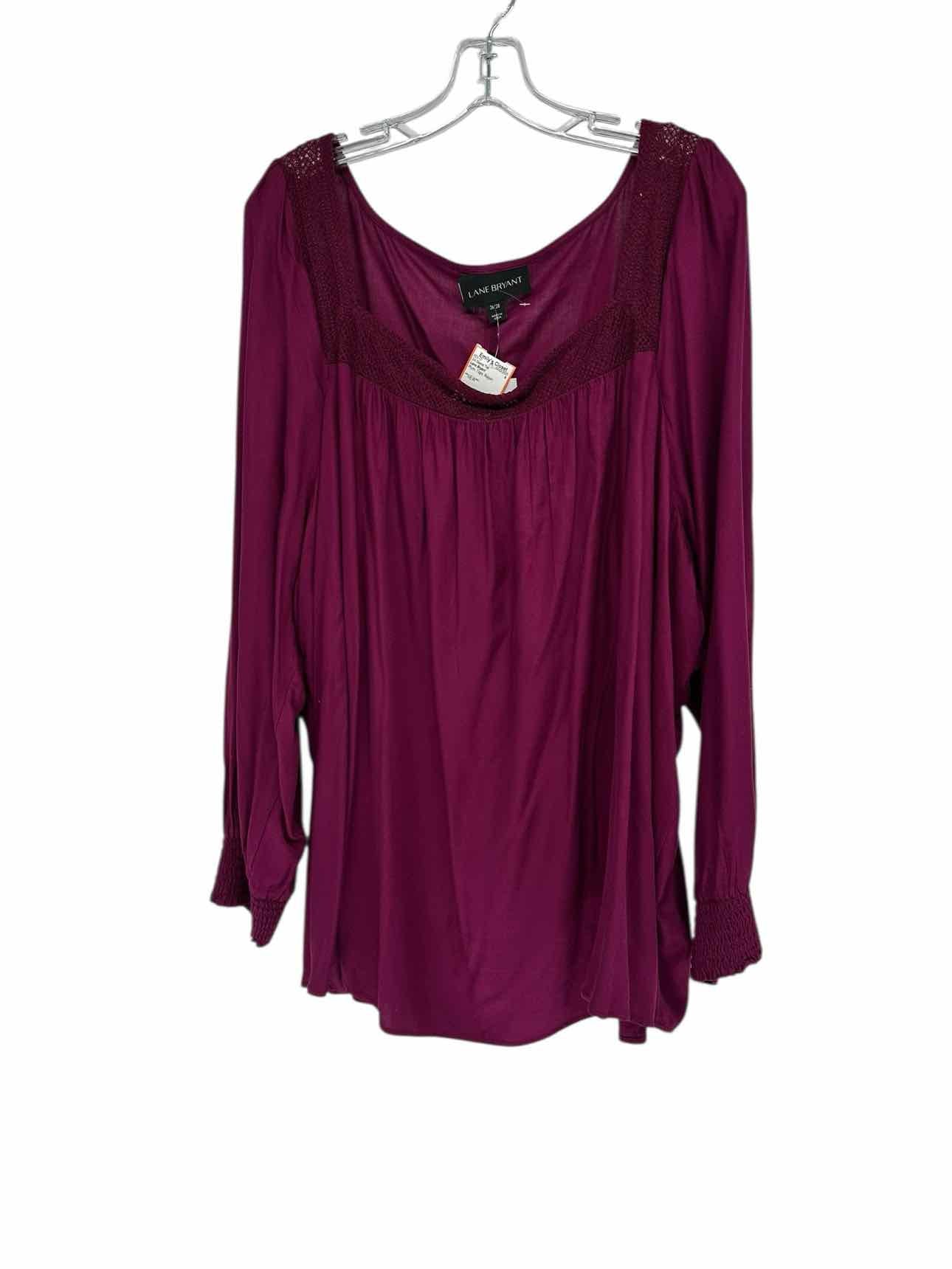 Lane Bryant Plum Size 26/28 3/4 Sleeve Top **NEW**