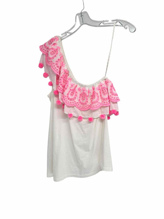 Lilly Pulitzer Idara One Shoulder Pom Pom Top Size M