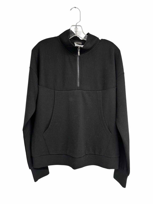 Coco +  Carmen Black Ribbed Quarter-Zip Size S/M  **NEW**