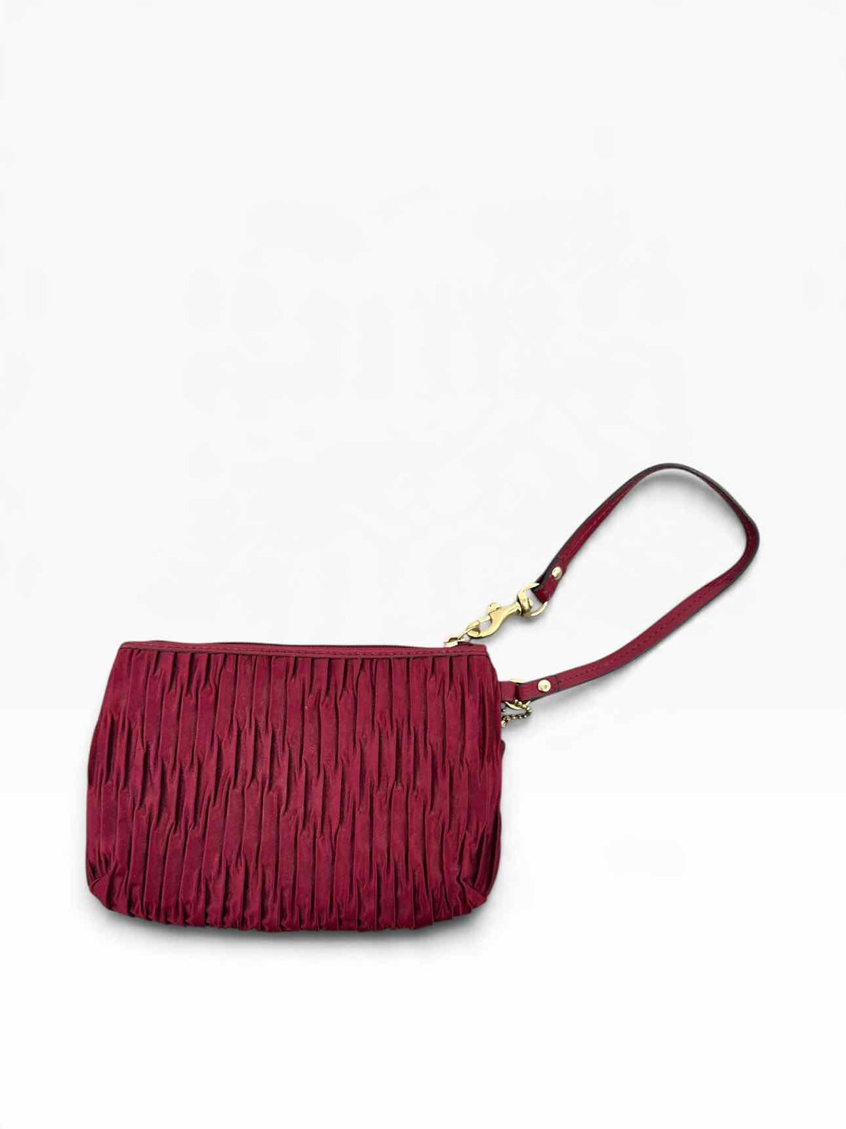 Coach Dk. Red Ashley Wristlet Satin Wristlet