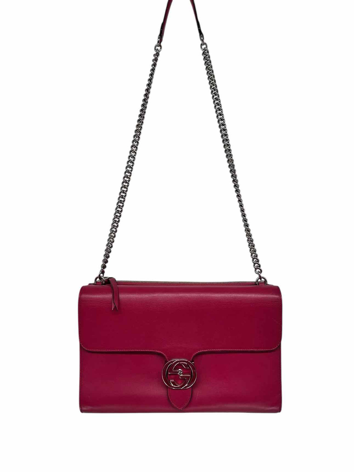 Gucci hade Lux Calfskin Interlocking G Shoulder Bag in Petunia