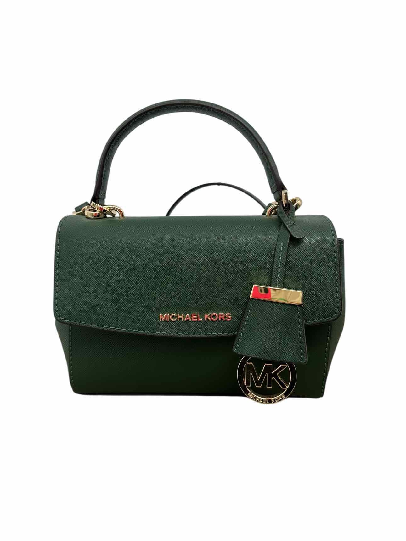 Michael Kors Ava Extra-Small Green Leather Crossbody