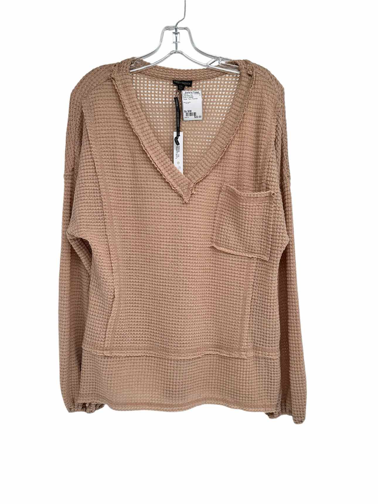Coco +  Carmen Beige Size S/M Long Sleeve Top **NEW**