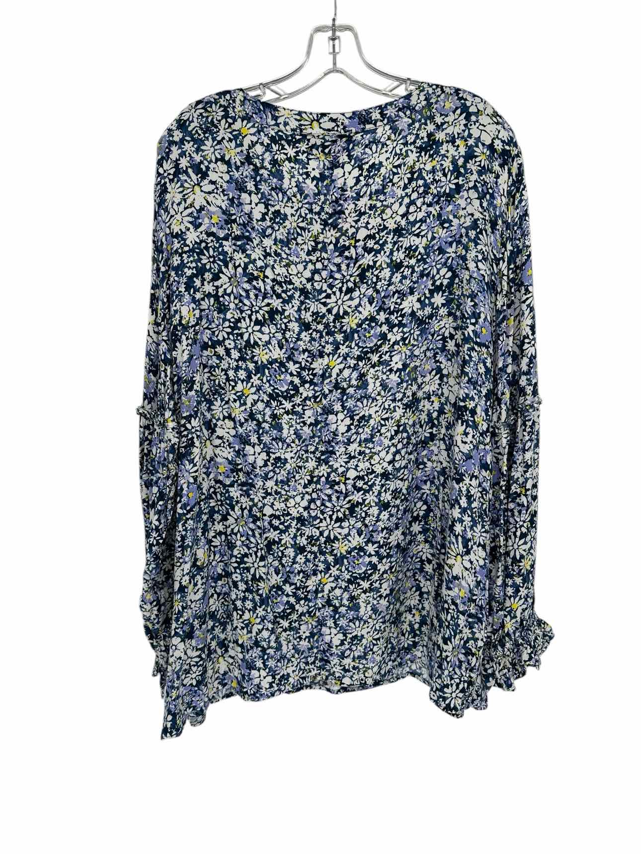 Lane Bryant Blue Size 22/24 Long Sleeve Top