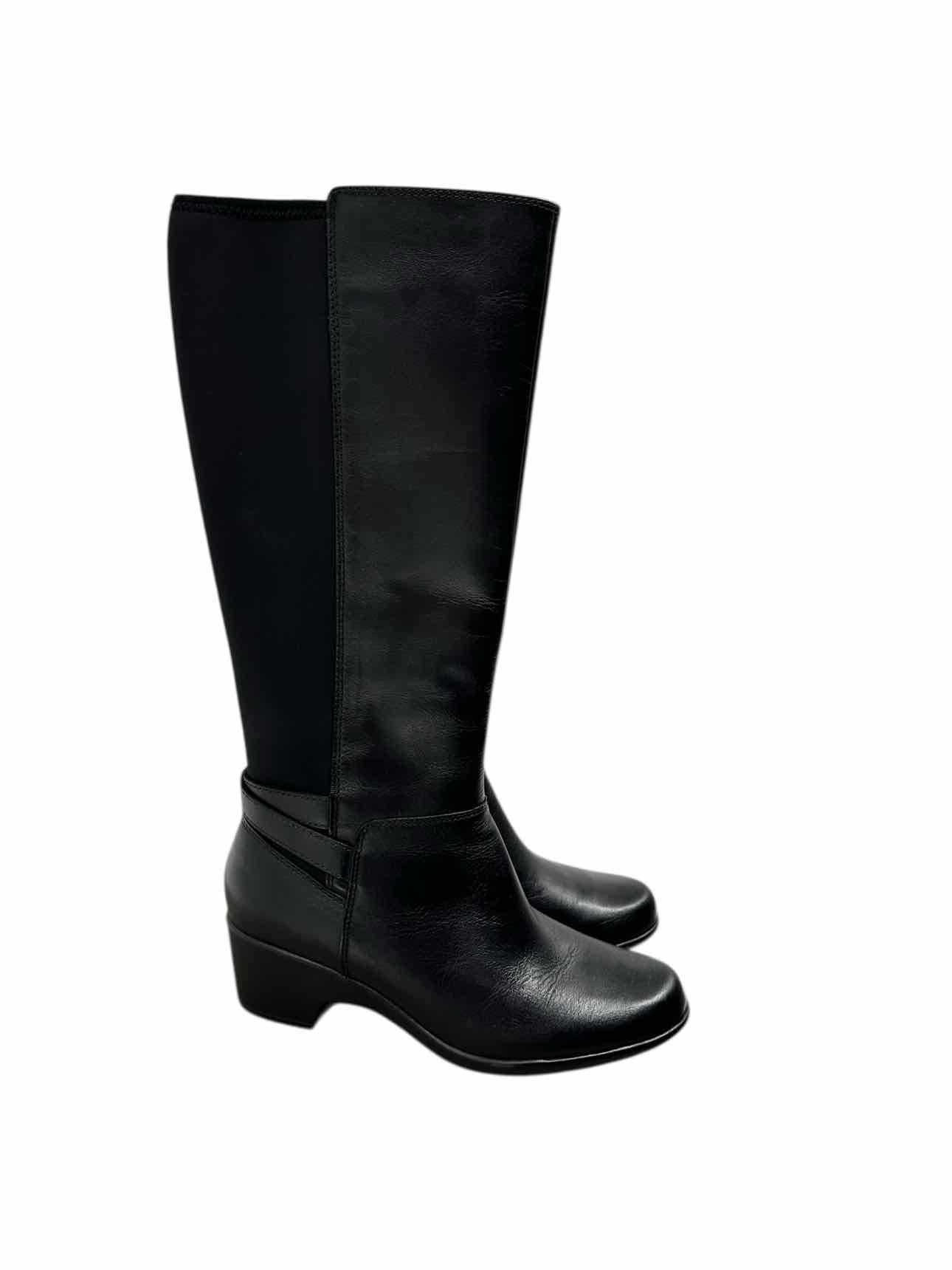 Clarks Malia Palms Tall Boots Black Shoe Size 9.5 **NEW**