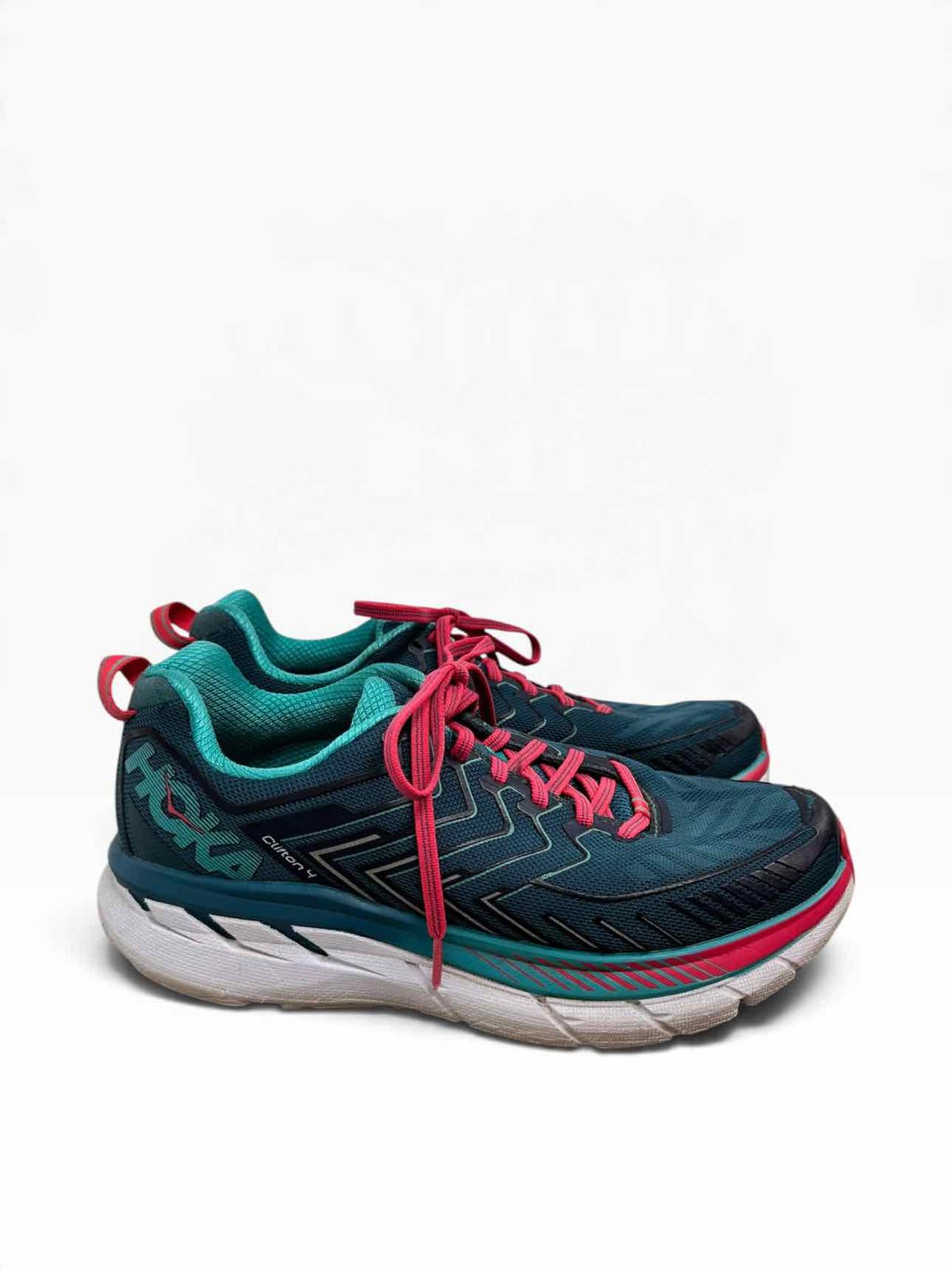 Hoka One One Clifton 4 Teal Sneakers Shoe Size 8D