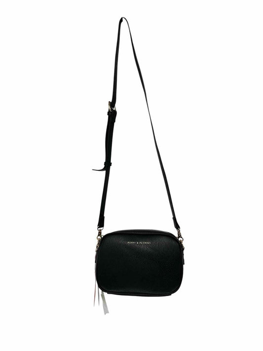 Poppy & Peonies 24/7 Crossbody Black Leather Crossbody **NEW**