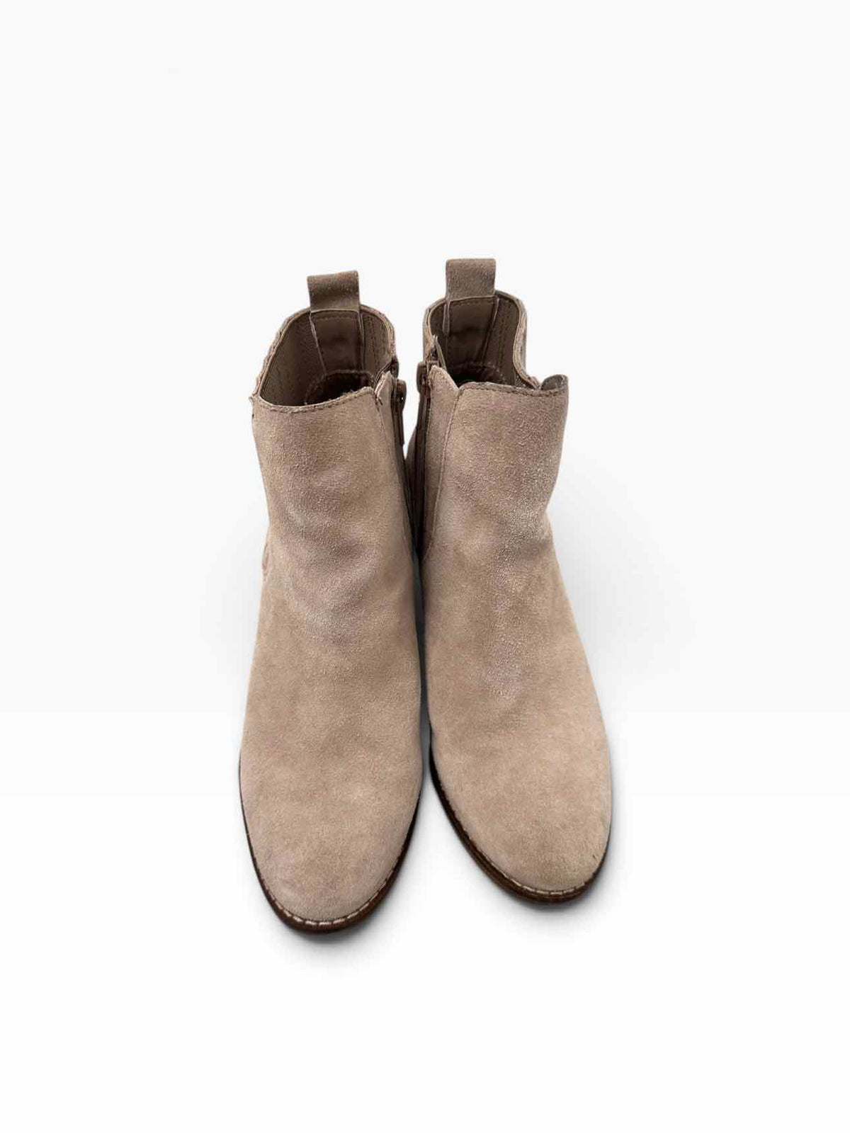 Crown Vintage Cindy Block Heel Beige Bootie Shoe Size 6.5