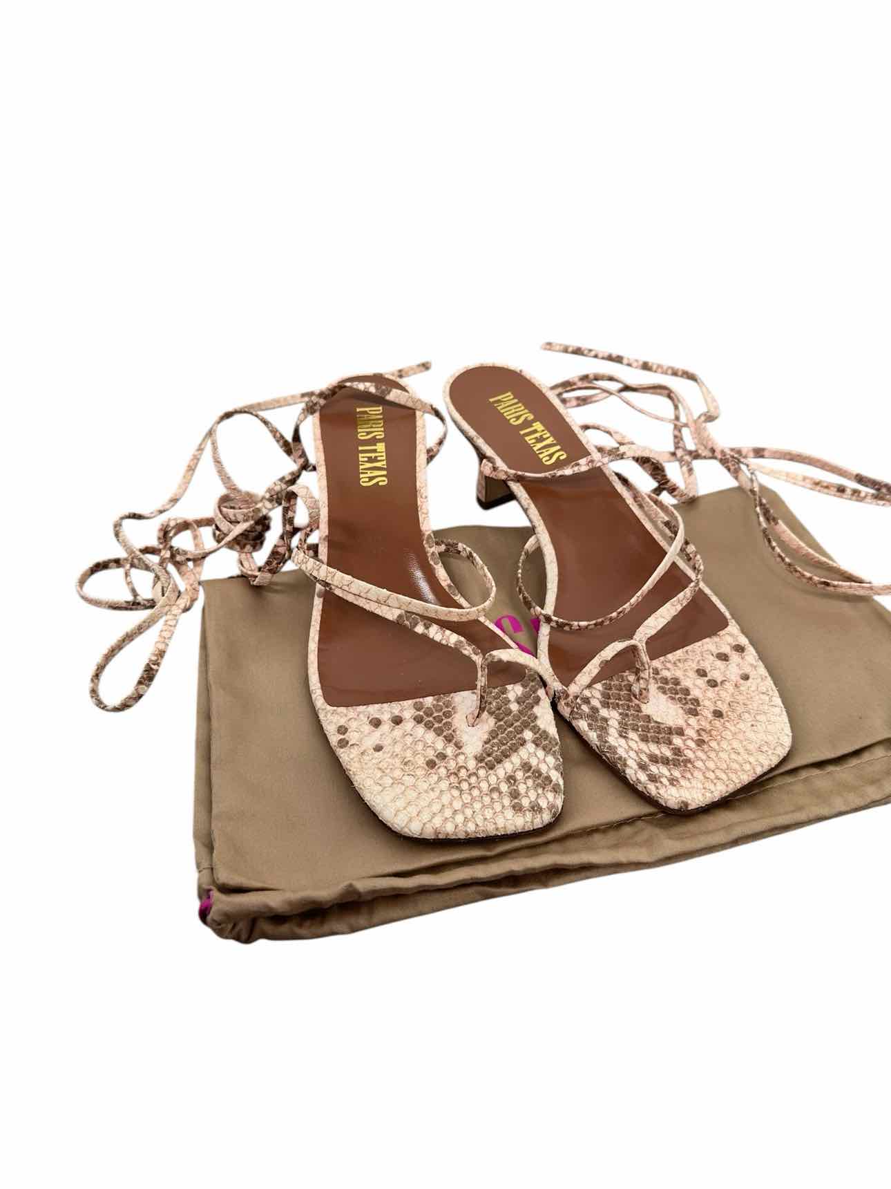 Paris Texas Faded Python Blush Sandals Shoe Size 6.5