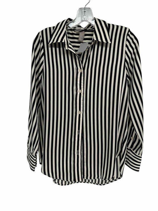 H&M Black/white Size XS Long Sleeve Top