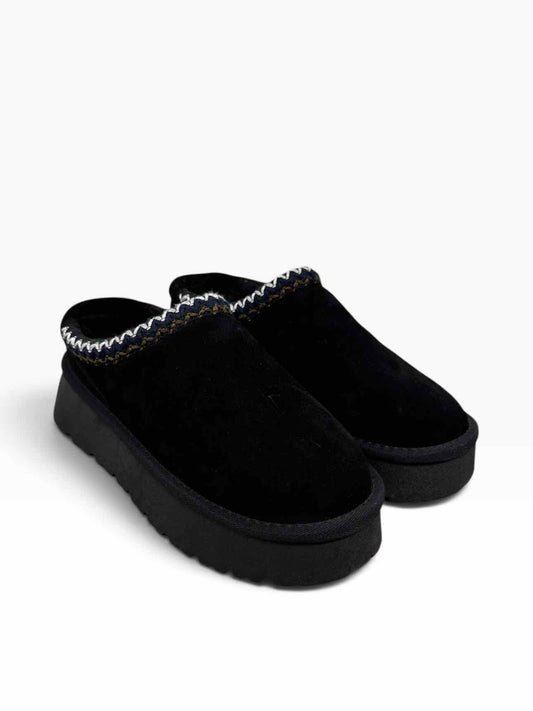 Cushionaire Kabuki Platform Mule Black Shoe Size 8 **NEW**
