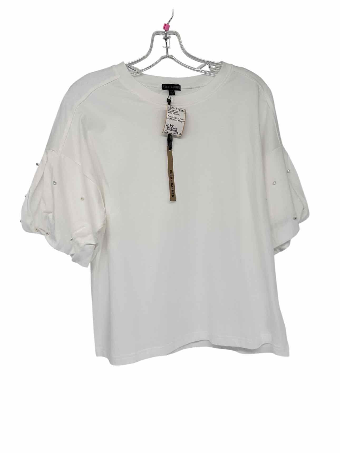 Coco +  Carmen White Size S/M Short Sleeve Top **NEW**