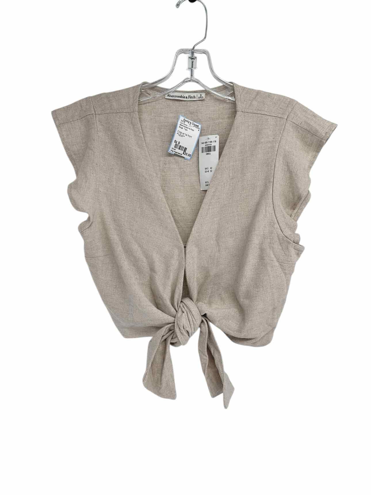 Abercrombie & Fitch Beige Cap Sleeve Size S **NEW**