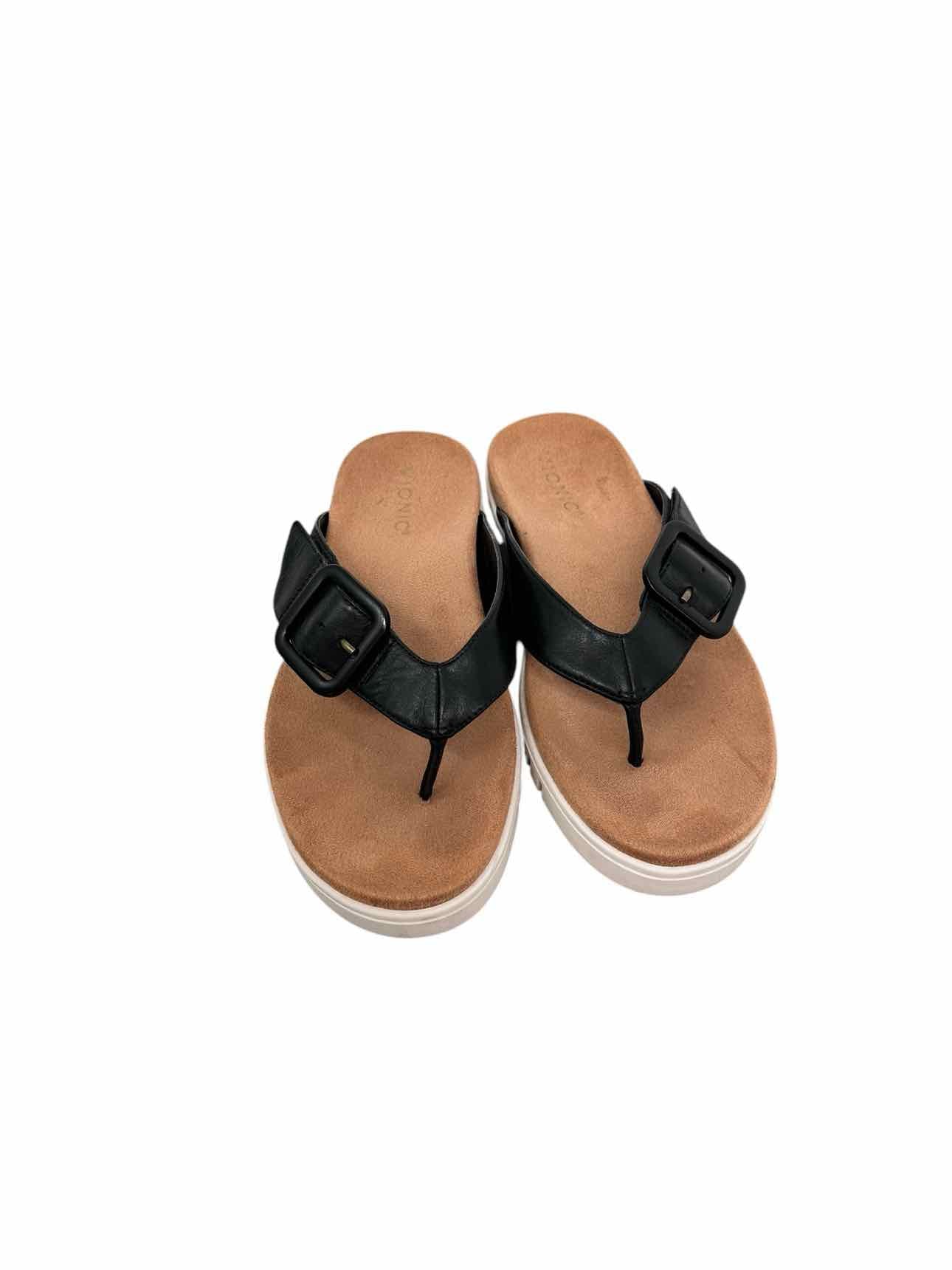 Vionic Uptown Marin Black Flip Flops Shoe Size 7.5