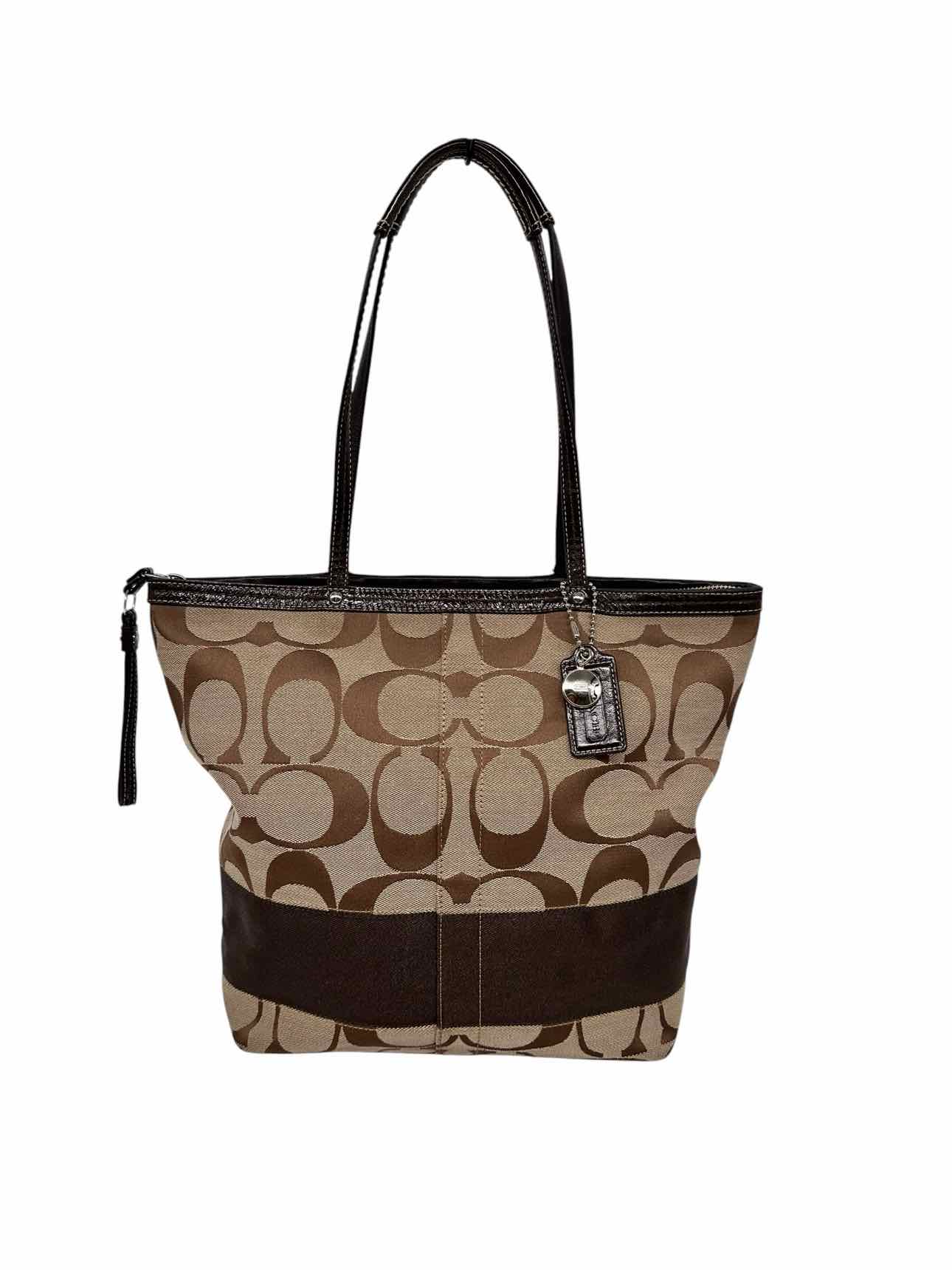 Coach Signature Tote Brown Canvas Tote
