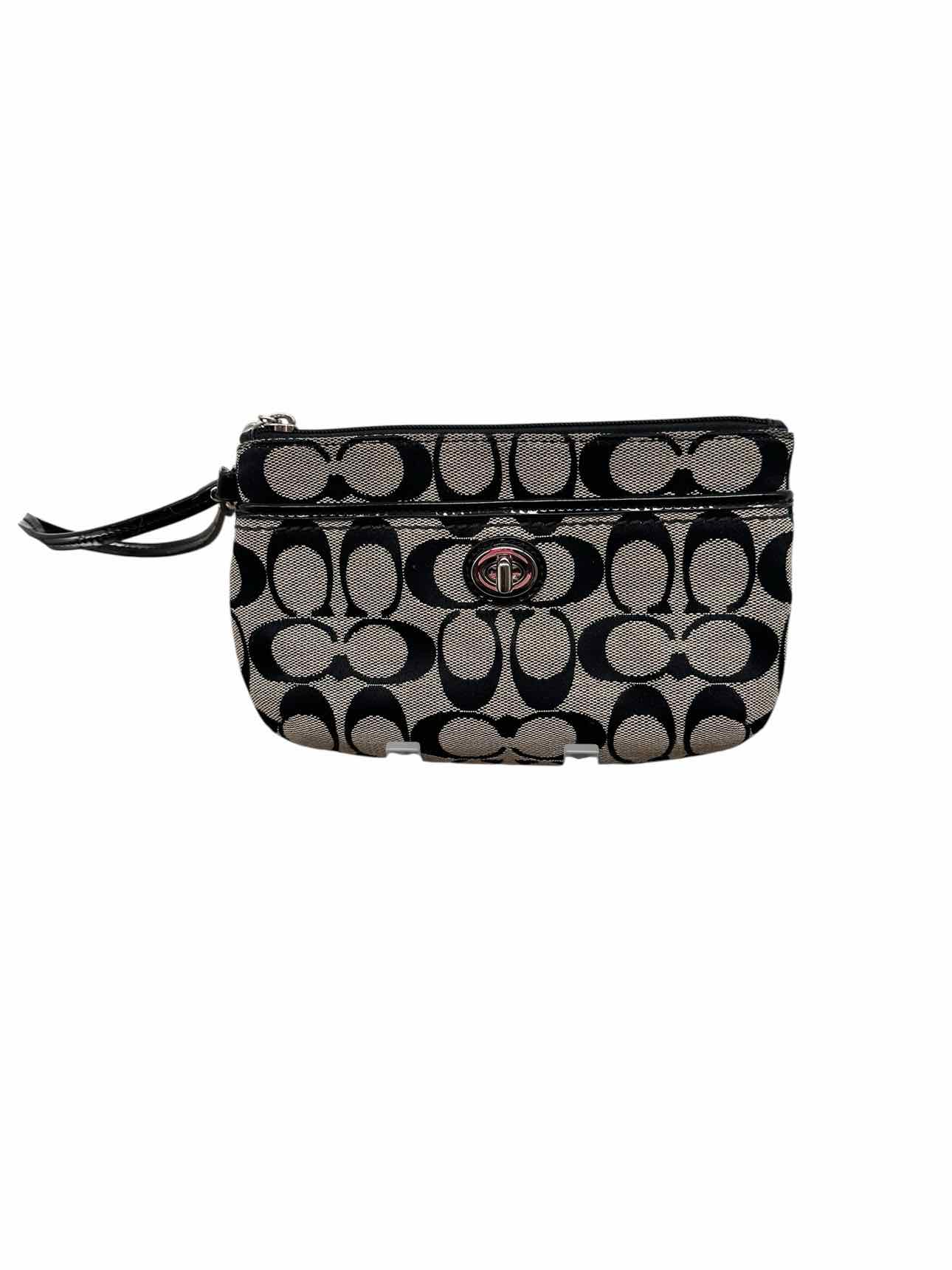 Coach Gray Signature Canvas Wristlet