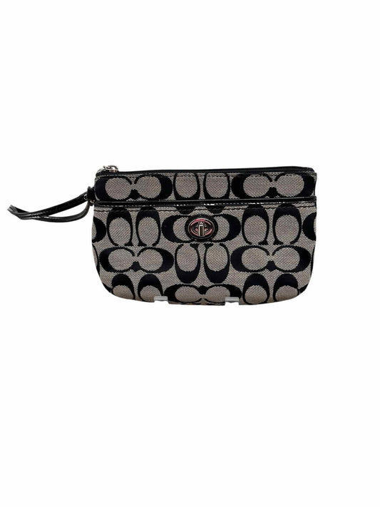 Coach Gray Signature Canvas Wristlet