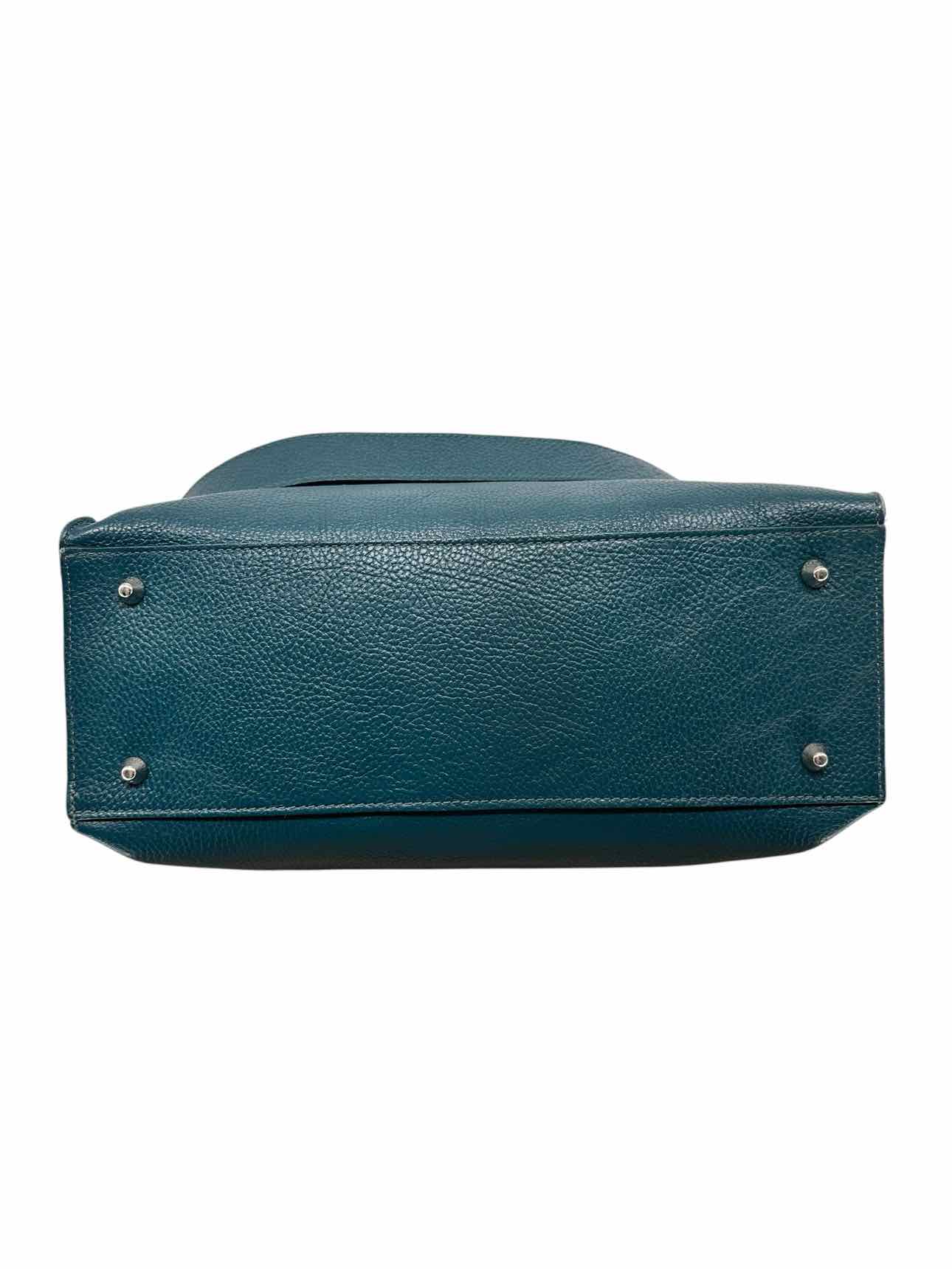 Viola Castellani Teal Leather Shoulder Bag