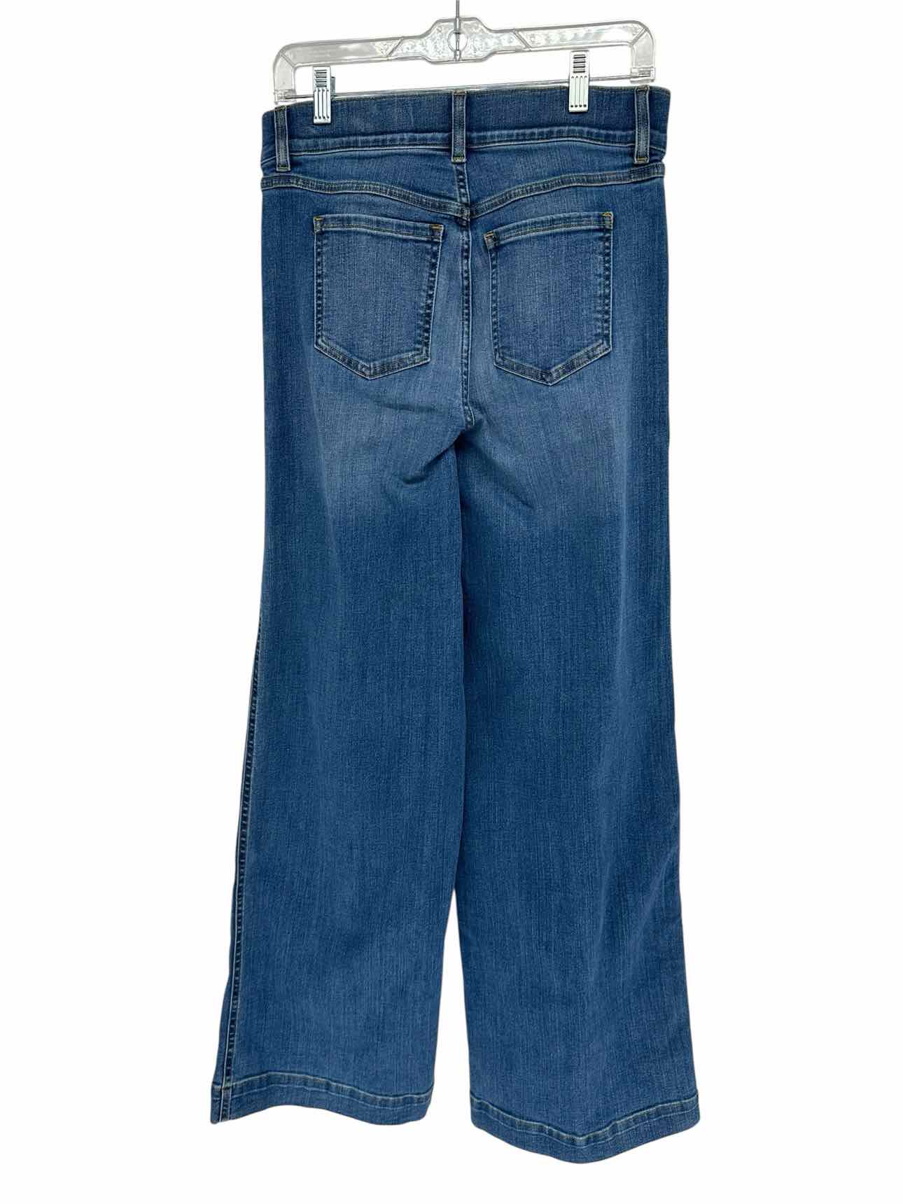 Spanx Seamed-Front High Rise Wide Leg Blue Jeans Size M